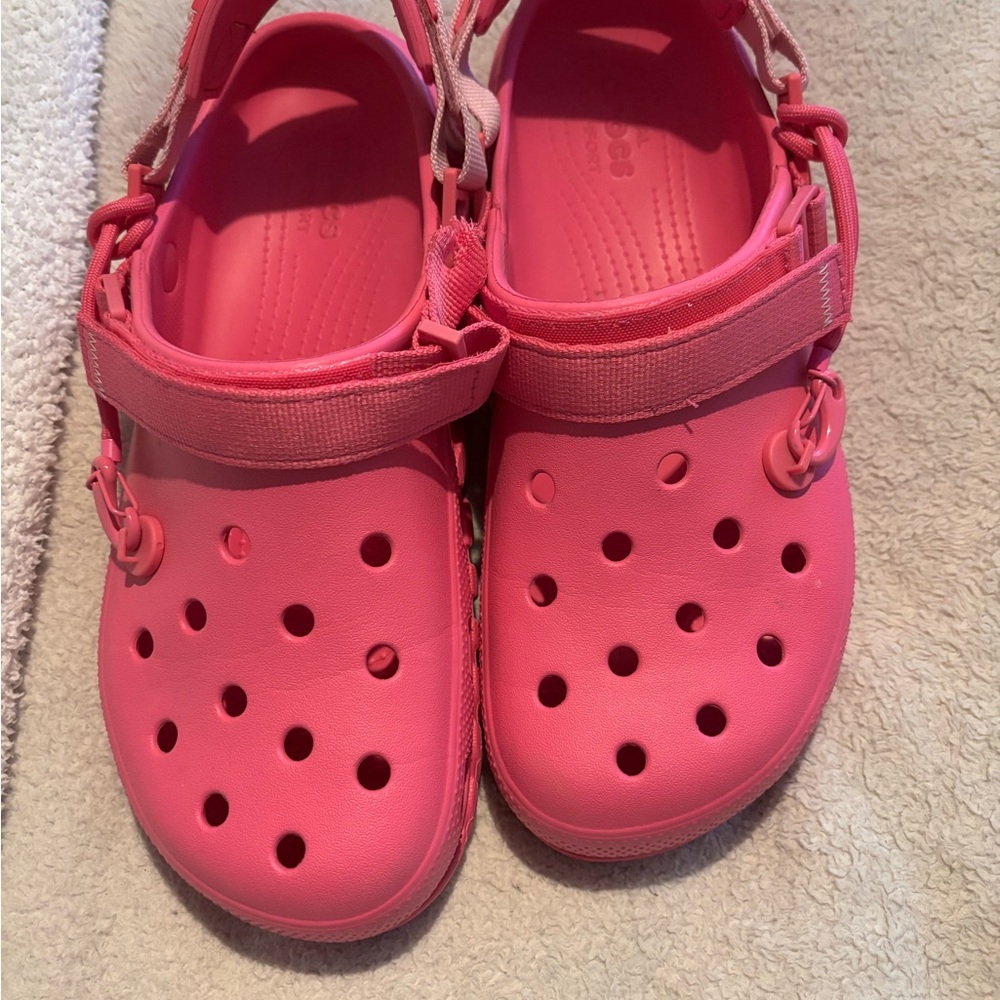 CROCS x Post Malone Collab Mules, Size Men’s 11 Womens 9 in vibrant pink, RARE - Picture 6 of 6